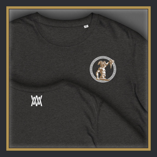 Wooly's Mythos Greek Perseus Back Front Print Dark Grey Heather DT T-Shirt